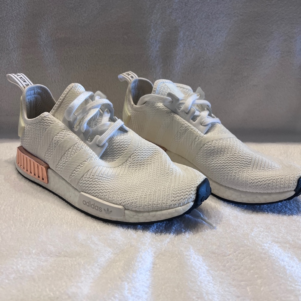 adidas White and Rose Gold NMD R1